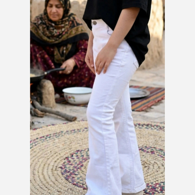 شلوار جین بوتکات دخترانه رنگ سفید کد PIC994 (2)