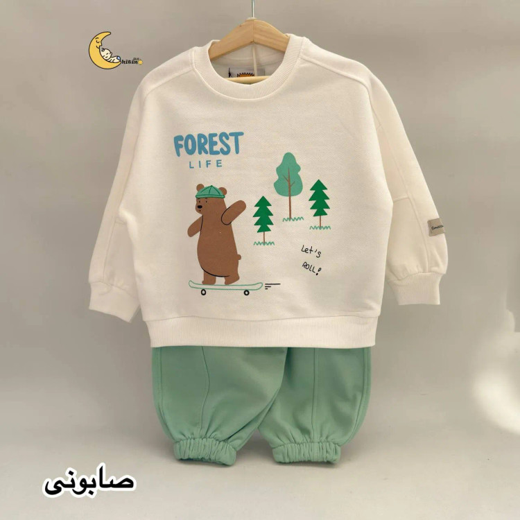 ست دورس و شلوار توکرکی زمستانی بچگانه طرح سیمپسون مناسب 18 ماه تا 4 سال (2)