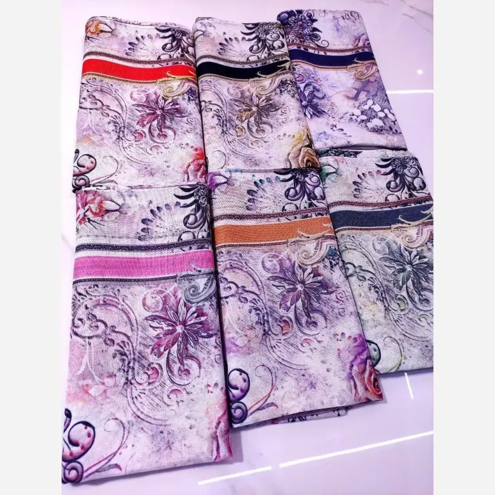 فروش عمده روسری نخی قواره یک متری دوردوخت (بسته 150 عددی) (2)