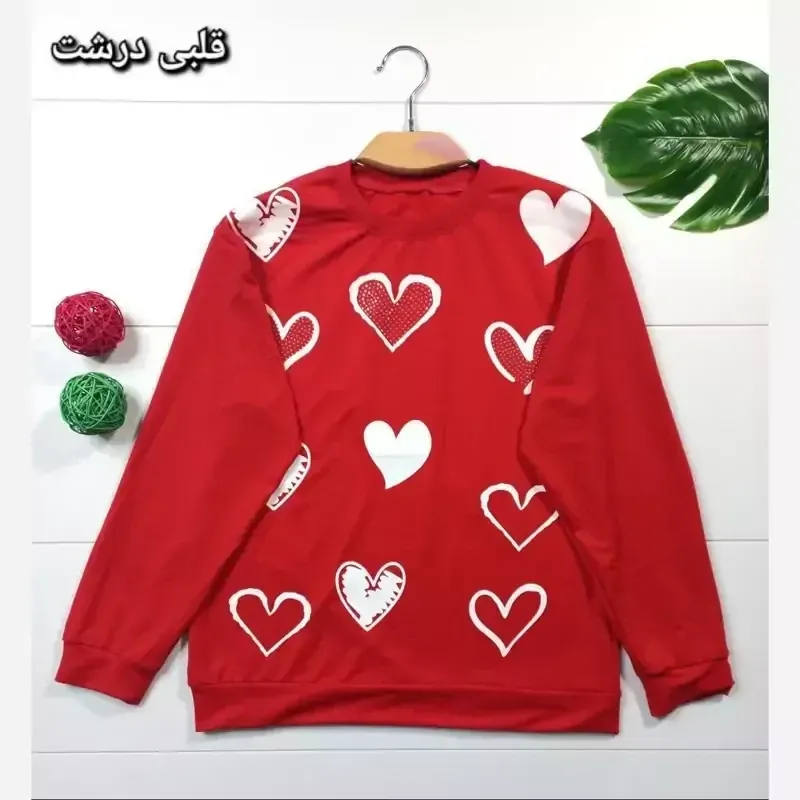 بلوز زنانه یقه گرد طرح دار جنس دورس مناسب سایز 36 تا 44 (2)
