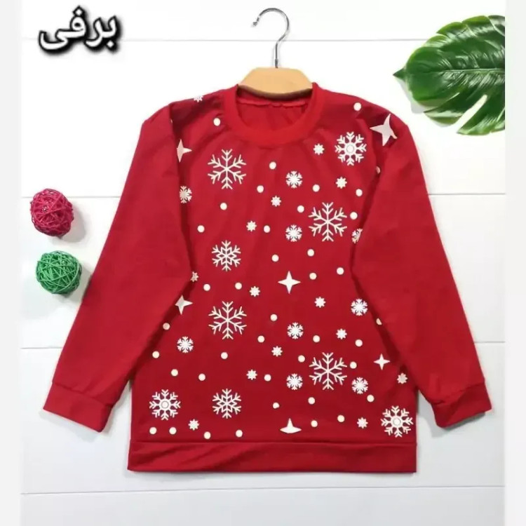 بلوز زنانه یقه گرد طرح دار جنس دورس مناسب سایز 36 تا 44 (2)