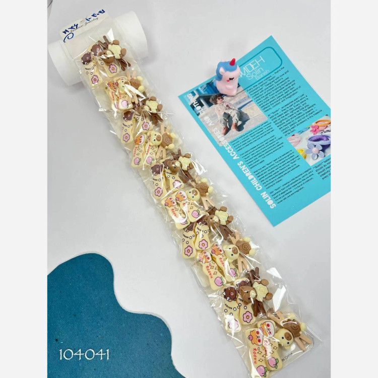 پک سه عددی گیره انبری دخترانه طرح فانتزی و رنگی (2)