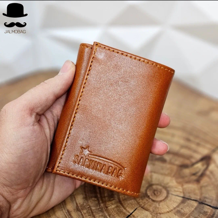 کیف پول جیبی و جاکارتی چرم طبیعی اصل مردانه کوچک (2)