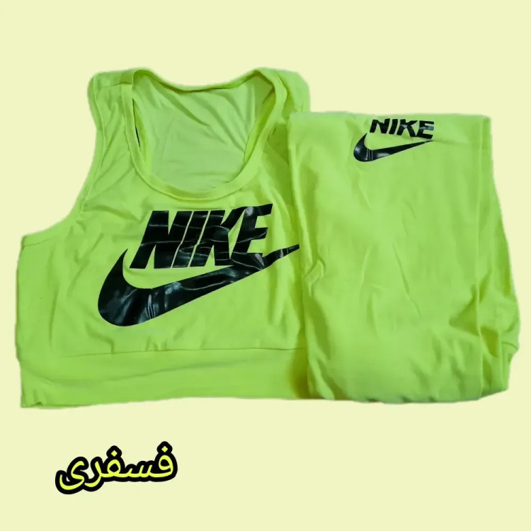 ست نیم تنه و ساپورت ورزشی زنانه جنس فیلامنت فول کش سایز 38 تا 48