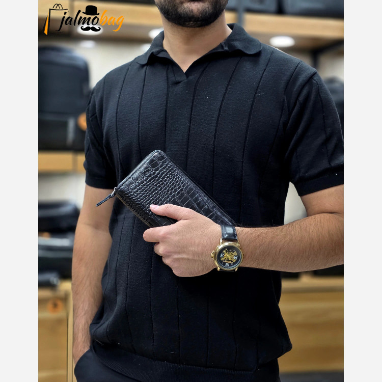 کیف دستی پاسپورتی چرم طبیعی ظفر (2)