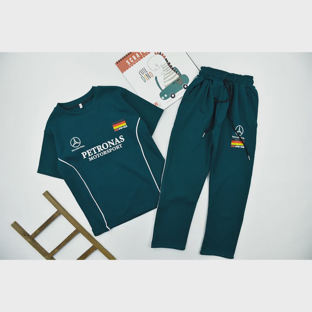 ست تیشرت و شلوار پسرانه طرح PETRONAS جنس پارچه بیسکویتی