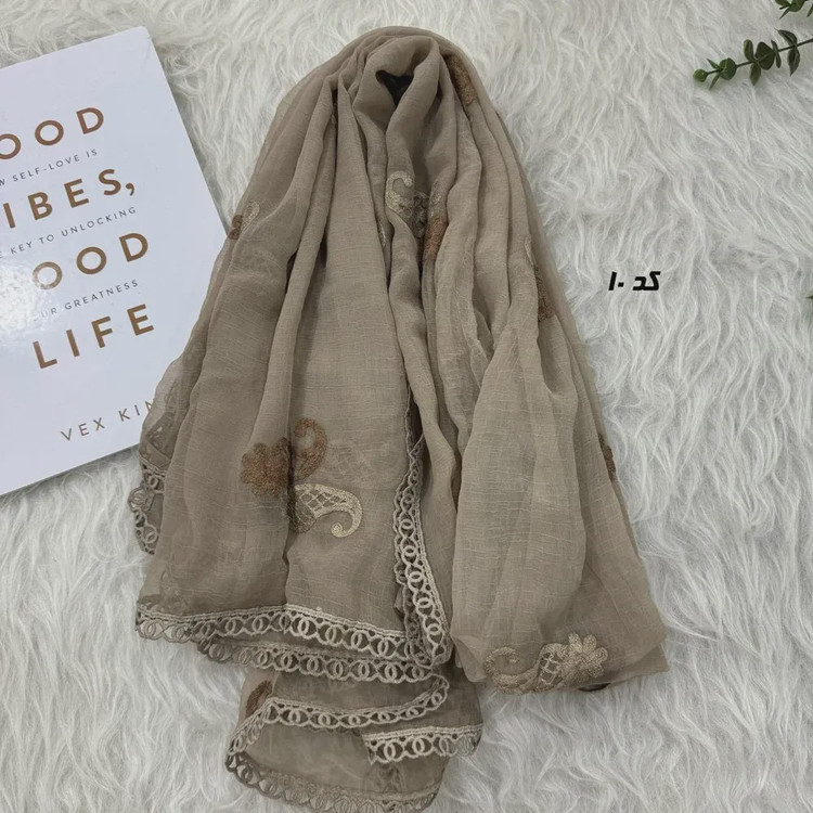 شال حریر مزونی قواره بزرگ ابعاد 190 در 80 سانتیمتر کد 1959