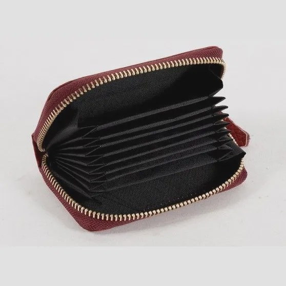 کیف پول جاکارتی چرم مصنوعی مدل آکاردئونی طرح شسته مدل ترنج