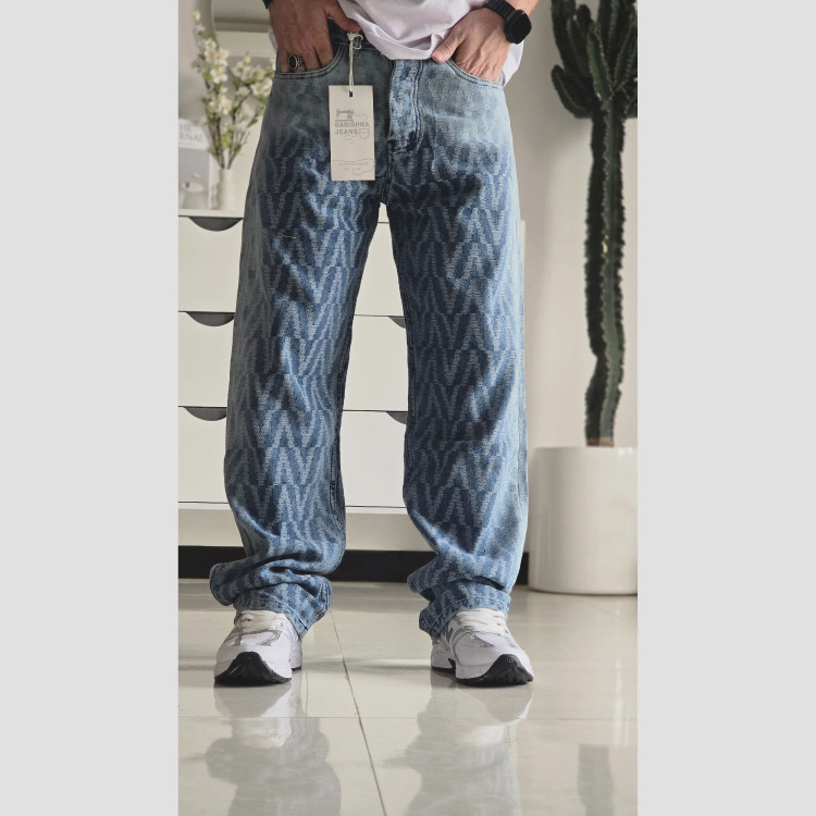 شلوار بگ مردانه پارچه وارداتی رنگ شست کثیف سایز 42 تا 50