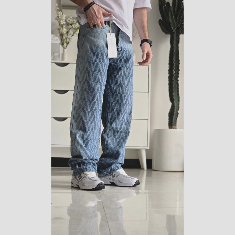 شلوار بگ مردانه پارچه وارداتی رنگ شست کثیف سایز 42 تا 50
