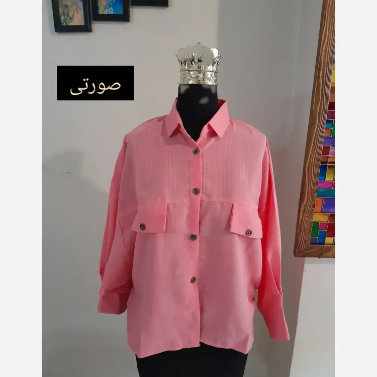 مانتو پانچ اسپرت دانشجویی دو جیب پارچه لینن سایز بزرگ (2)