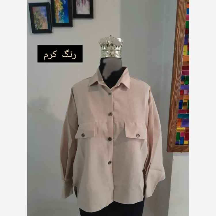 مانتو پانچ اسپرت دانشجویی دو جیب پارچه لینن سایز بزرگ (2)