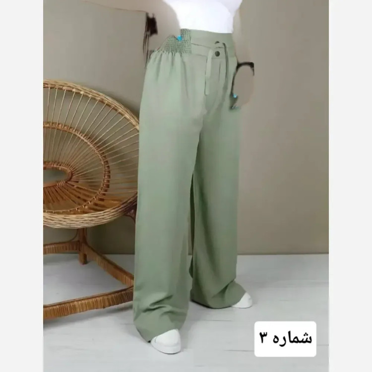 شلوار بگ نخی زنانه مدل ماسوله قد 107 فری سایز (2)