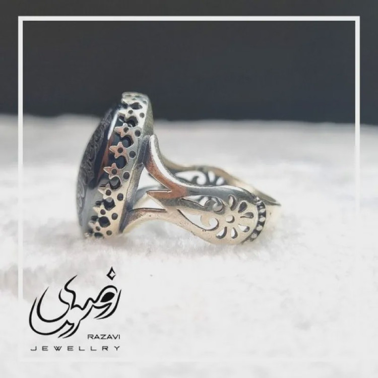 انگشتر حدید صینی مردانه طرح نیزه