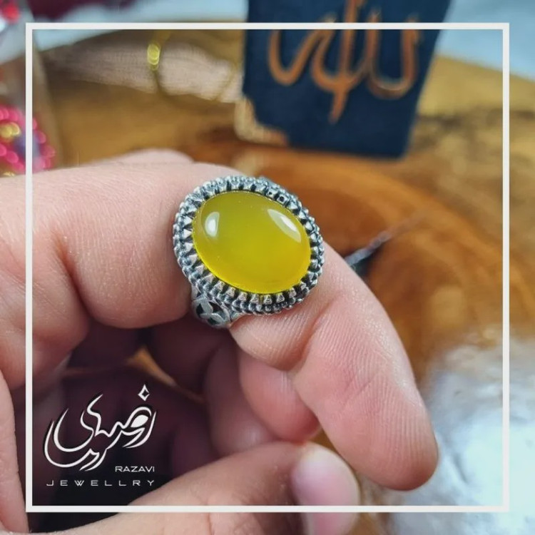 انگشتر نقره زنانه طرح ریما با نگین شرف الشمس