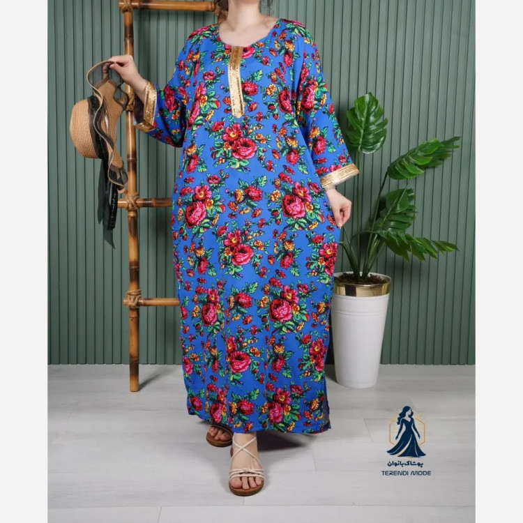 ساحلی نخی ترکمنستان طرح کتیبه طلایی گل درشت فری سایز رنگ مشکی کرم سبزیشمی آبی سورمه ای تیره (2)
