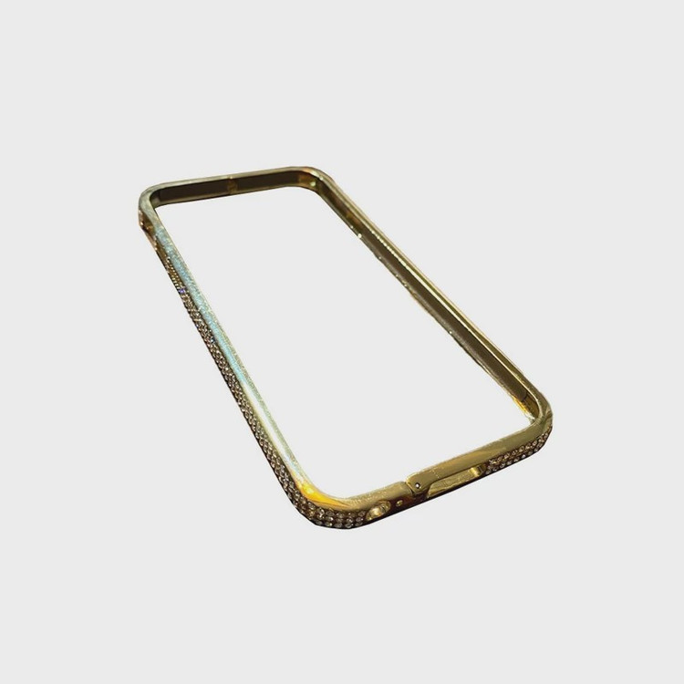 قاب گوشی موبایل اپل6-ایفون6-آیفون6s-اپل6s.مدل بامپر فلزی نگین دار