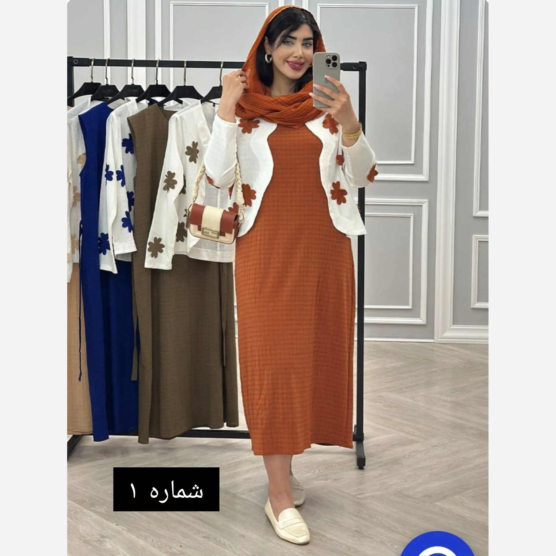 ست کت و سارافون زنانه طرح برگی برجسته پارچه کرپ تنفسی مناسب بهار و تابستان ضد چروک (2)