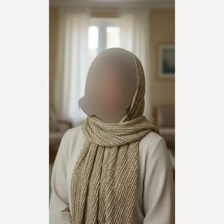 شال زنانه تابستانه ریزپلیسه نخی قواره بلند کرم (2)
