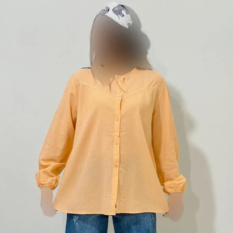 شومیز لینن مجلسی زنانه قد 69 سانت دورسینه 120 سانت آستین 58 سانت کد 1333 (2)
