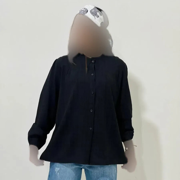شومیز لینن مجلسی زنانه قد 69 سانت دورسینه 120 سانت آستین 58 سانت کد 1333 (2)