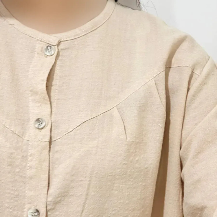 شومیز لینن مجلسی زنانه قد 69 سانت دورسینه 120 سانت آستین 58 سانت کد 1333 (2)