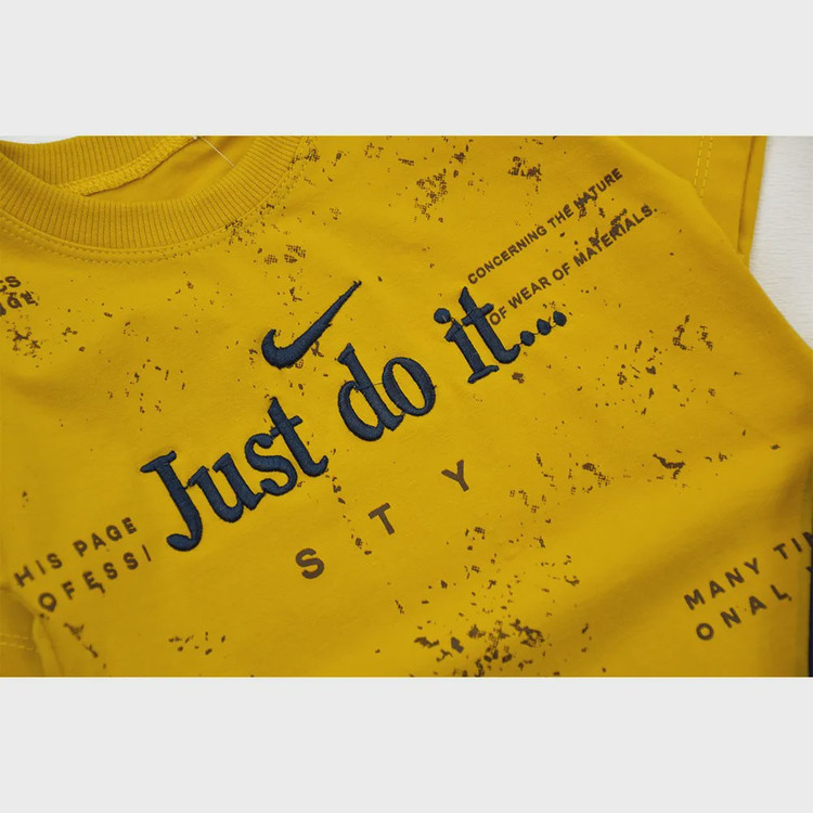 ست تیشرت و شلوارک پسرانه طرح JUST DO IT جنس پنبه ای