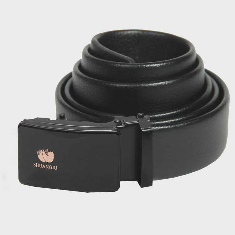 کمربند ریلی مردانه و زنانه مدل دو سیب جنس چرم مصنوعی رنگ مشکی سایز 130