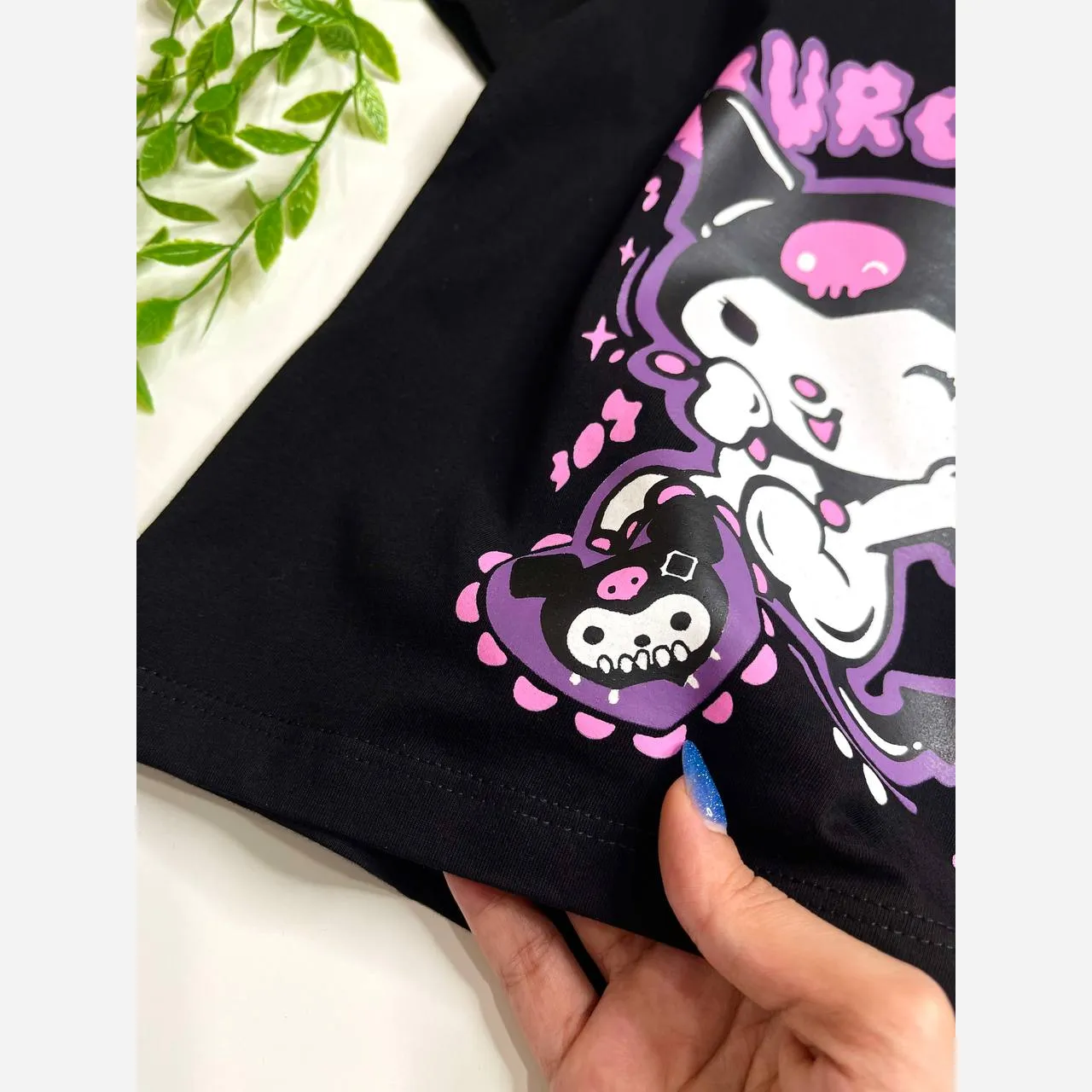 تیشرت مشکی دخترانه طرح کرومی (2)