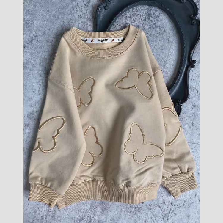 بلوز دورس دخترانه طرح پروانه گلدوزی شده سایز 40 تا 50