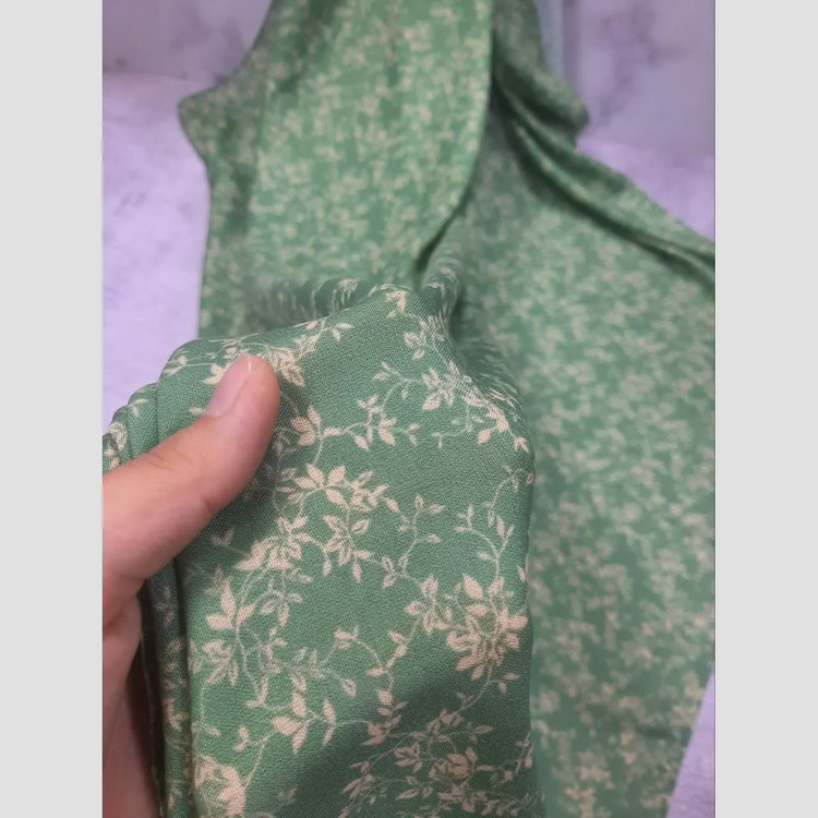روسری نخی کاستوم طرح سوگند قواره 110 سبز ریز نقش چرخ دوز