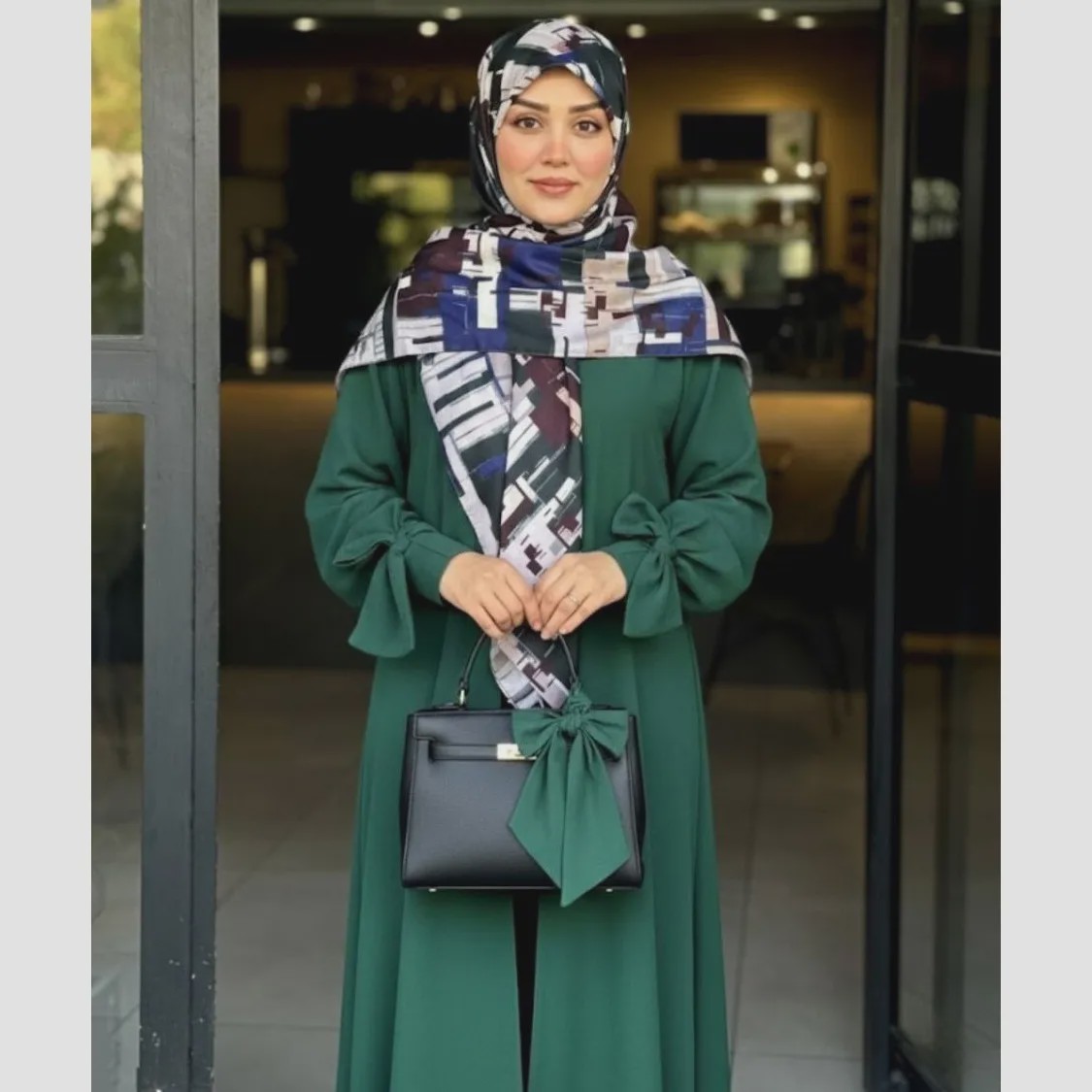 روسری نخ طرح شایلی هندسی کاربردی