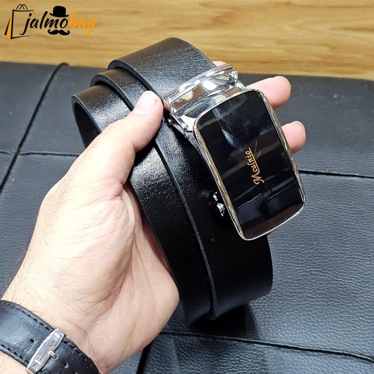 کمربند ریلی چرم طبیعی گاوی 3.5 سانت طول 125 سانتی متر سگک خارجی (2)