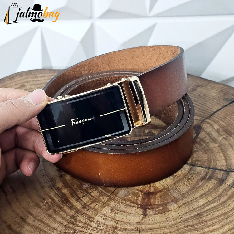 کمربند ریلی چرم طبیعی گاوی 3.5 سانت طول 125 سانتی متر سگک خارجی (2)