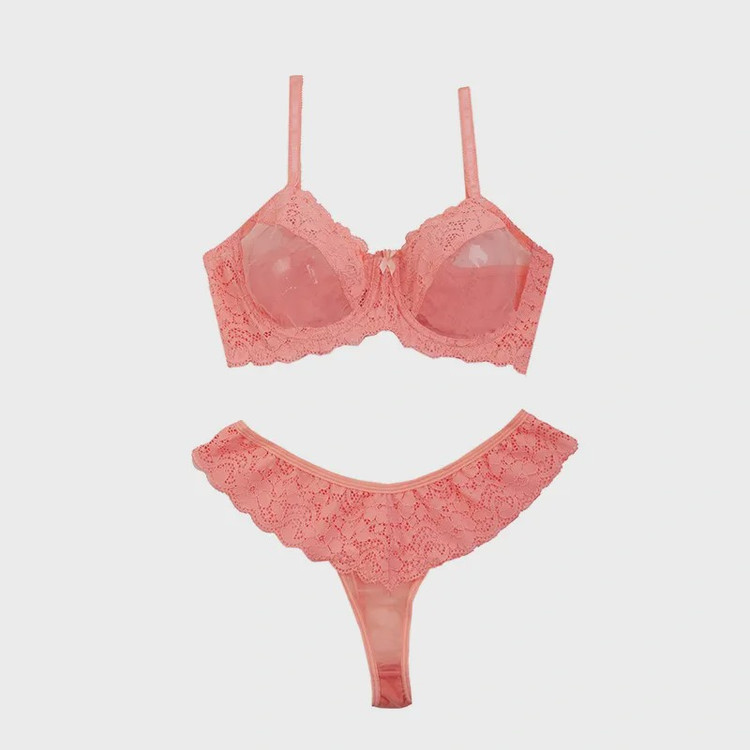 ست شورت و سوتین دانتل فنردار لامبادا فانتزی شارمین سایز 75 80 85 90