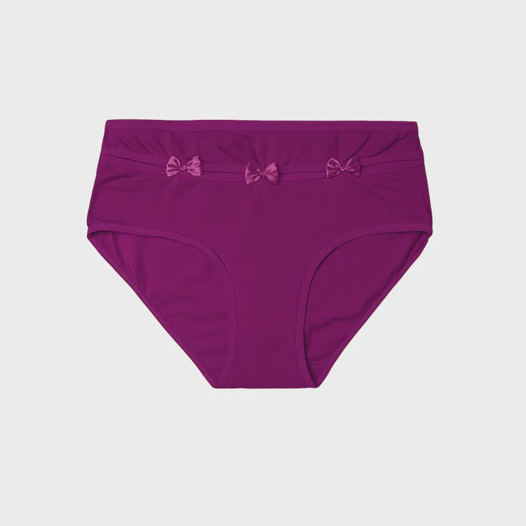 شورت زنانه اسلیپ نخی بانوسایز 3XL جلو سه پاپیون