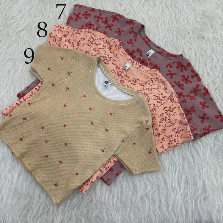 کراپ طرحدار H M کد 1072 سایز S, M, L, XL, XXL قد 40 سانت بدون آبرفت و چروک