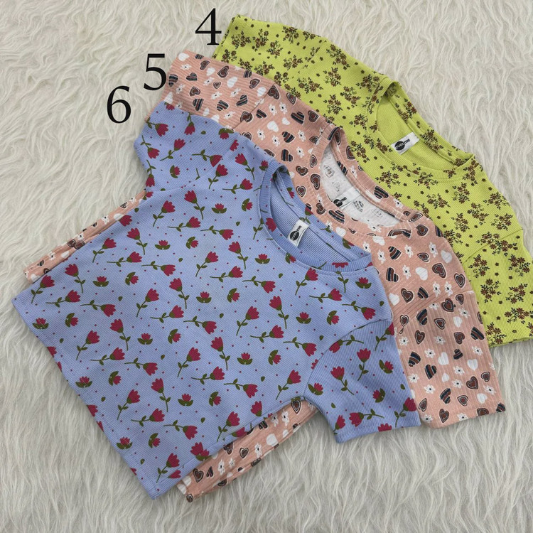 کراپ طرحدار H M کد 1072 سایز S, M, L, XL, XXL قد 40 سانت بدون آبرفت و چروک