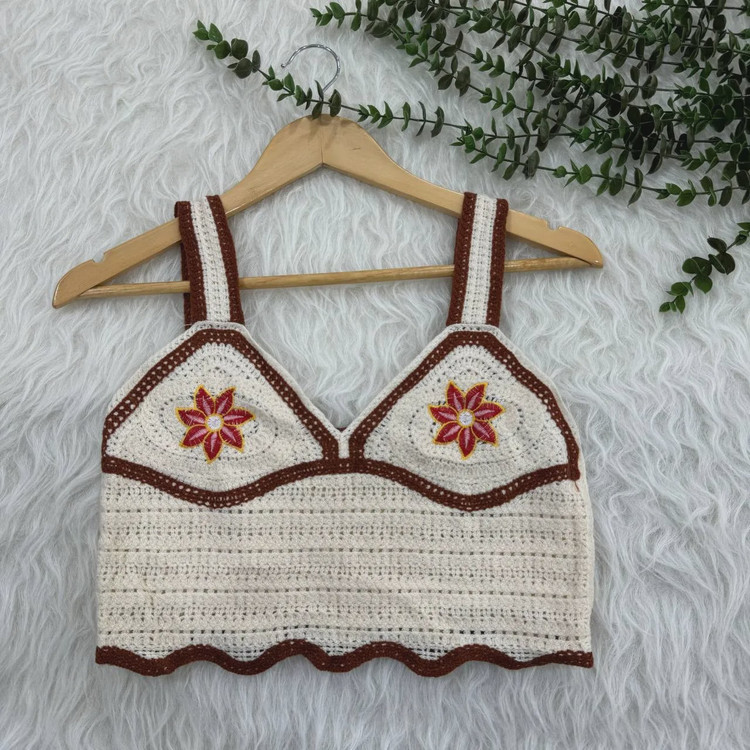 تاپ قلاب بافی فری سایز کد 1080 زنانه دخترانه مناسب تا سایز 42 قد 40 دور سینه 80 بدون آبرفت و رنگ رفت چهارفصل شیک روزم...
