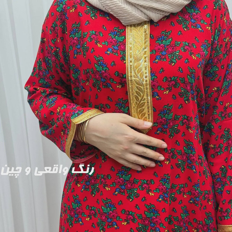 پیراهن نخی ترکمنستان گل نقلی فری سایز تا 54 چهارفصل شیک و راحت طلوبند دار
