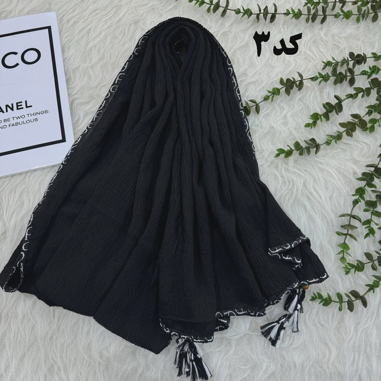 شال نخی بلک چری دور گان دوزی گد 949 قواره 220 80 سانت بدون آبرفت و چروک