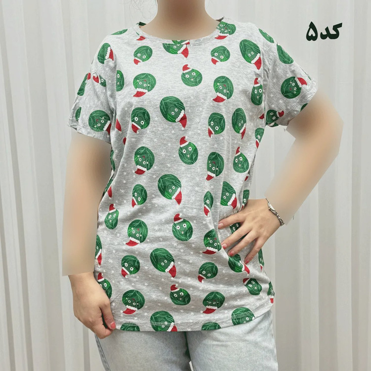 تیشرت طرحدار H M کد 1170 آبرفت و رنگ رفت ندارد چروک نمیشود سایزبندی کامل S تا XXXL