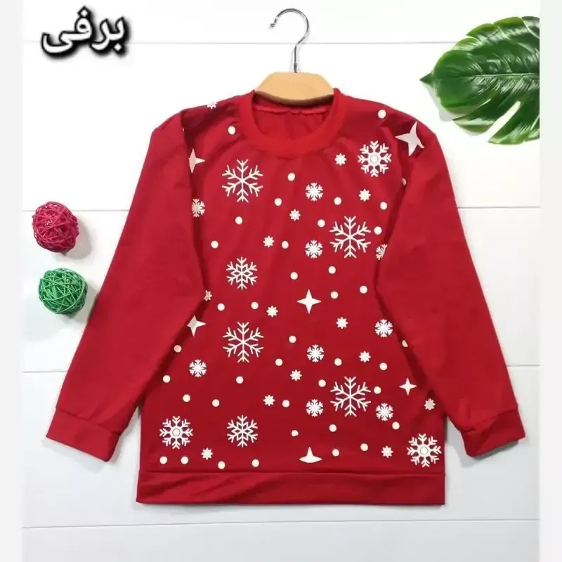 بلوز دخترانه و زنانه طرح دار قرمز جنس پنبه پلی استر سایز 38 تا 44 (2)