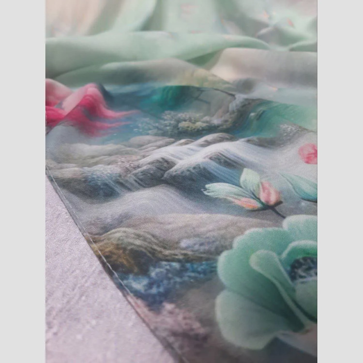 روسری نخی کاستوم طرح برکه سایز 140 چرخ دوز