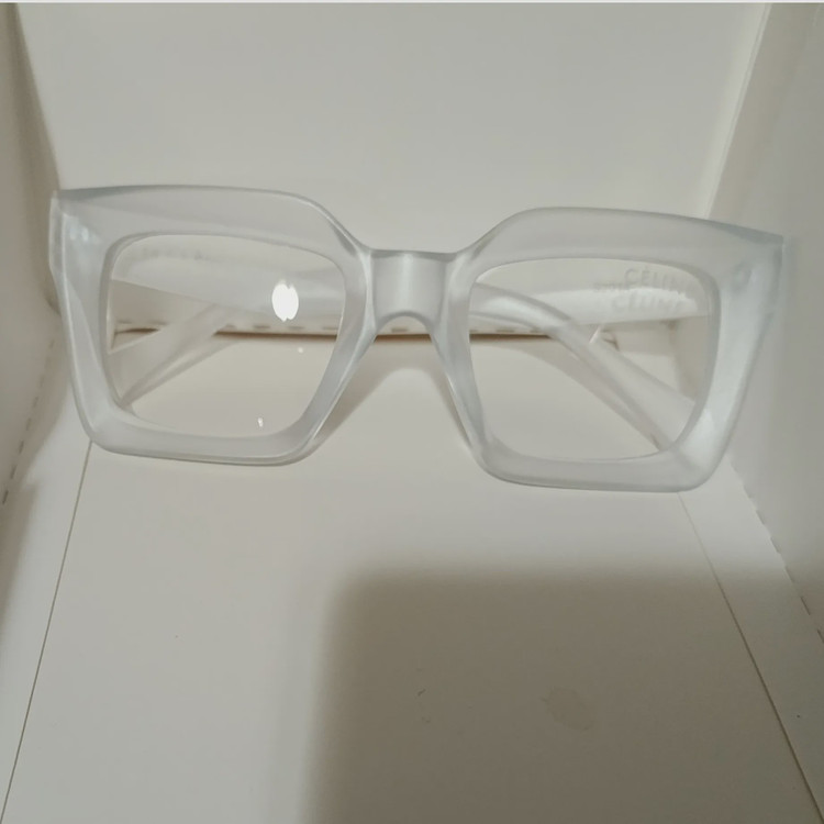 عینک بلوکات سلین کریستال شیشه بی رنگ UV400 شفاف یخی زنانه مردانه