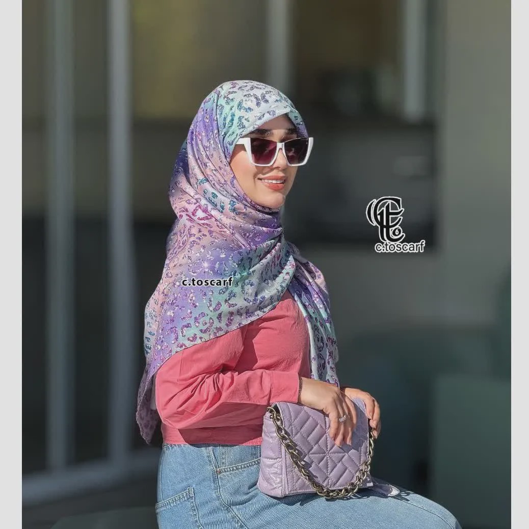 روسری نخی طرح آنجل قواره 110 دخترانه شاد