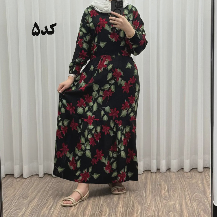 پیراهن زنانه مدل گلرخ کد 924 فری سایز تا 46 جنس بوگاتی کمربنددار چهارفصل شیک و راحت بدون آبرفت و رنگ رفت سایه نمیندازد
