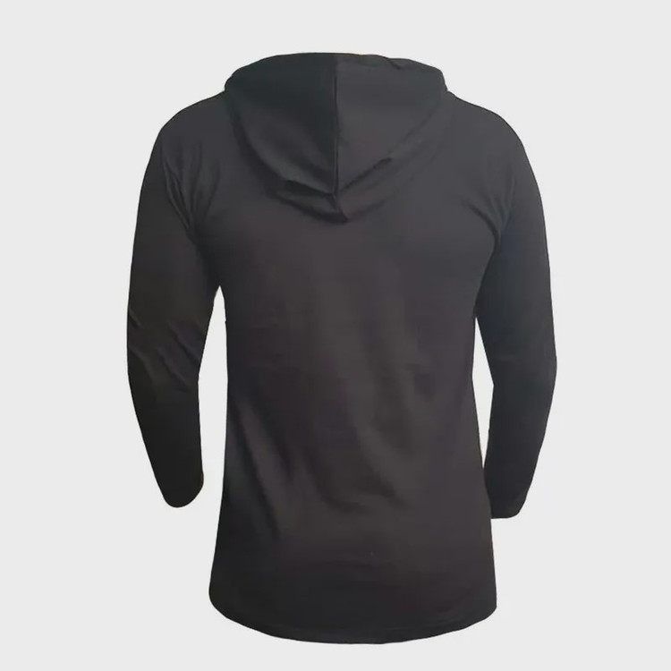 تیشرت آستین بلند کلاه دار طرح چلسی نخی اعلا در سه رنگ مشکی، سفید، زرد سایز L,XL,2XL