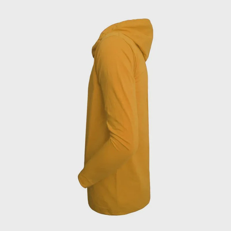 تیشرت آستین بلند کلاه دار طرح چلسی نخی اعلا در سه رنگ مشکی، سفید، زرد سایز L,XL,2XL