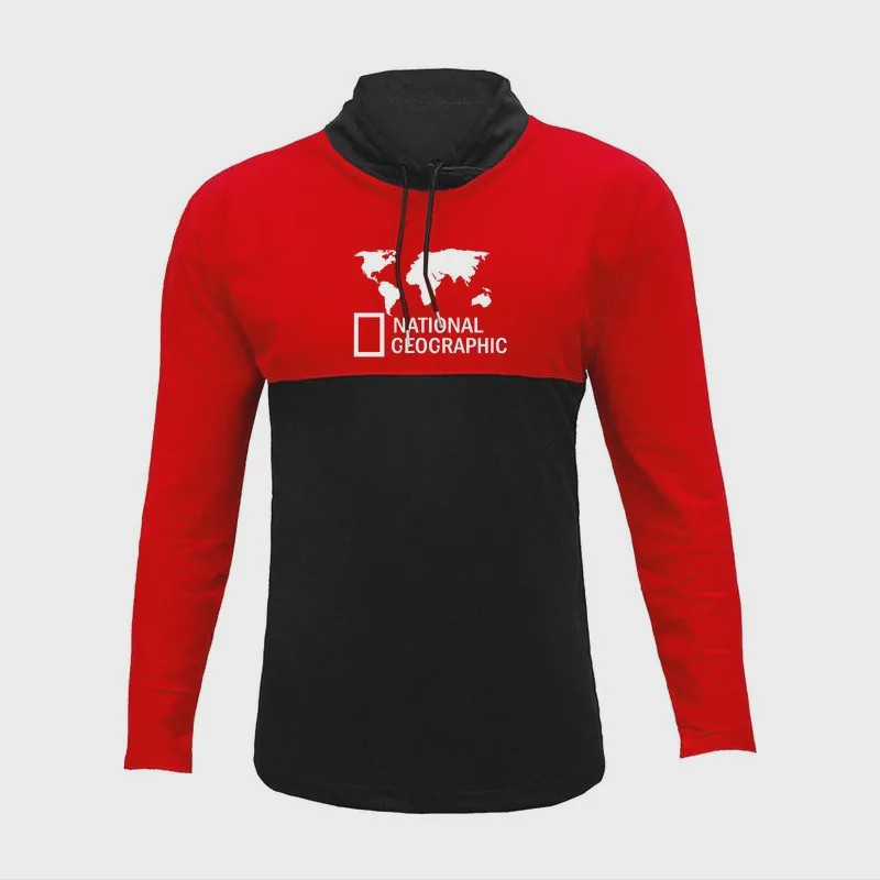 تیشرت آستین بلند مردانه جودون طرح نشنال قرمز-مشکی سایز L XL XXL